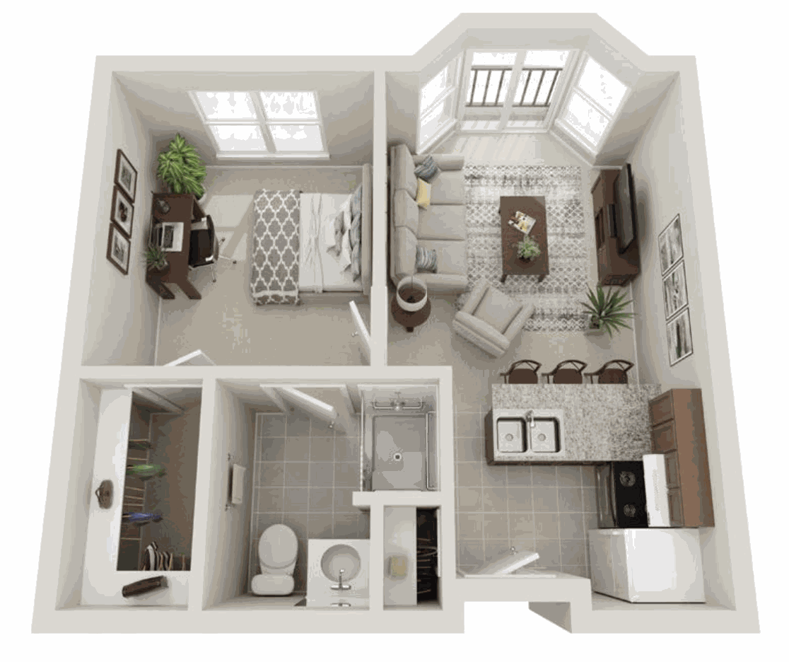 1 Bedroom floor plan