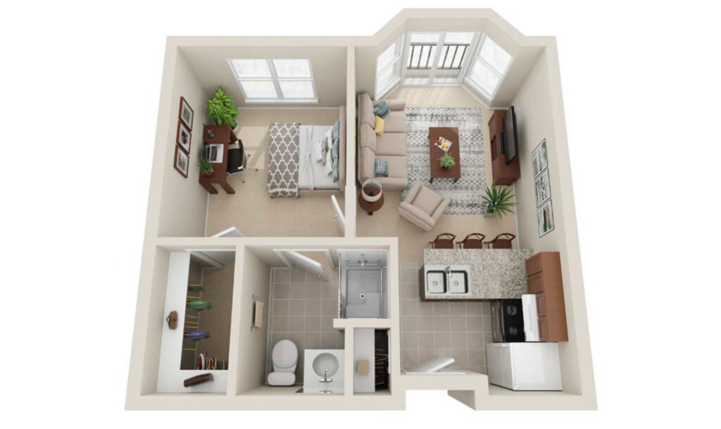 1 Bedroom floor plan